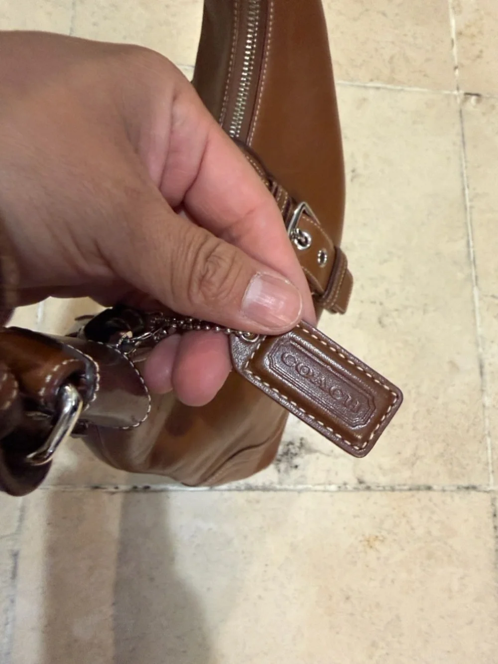 VTG Y2K COACH 7463 Hampton Soho Hobo Brown Leather Shoulder Bag Purse w/ Tag - Picture 2 of 7